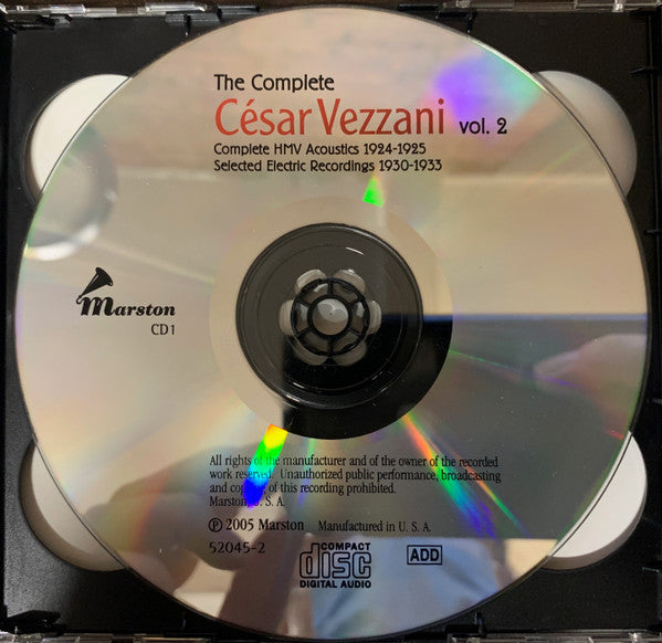 César Vezzani : The Complete César Vezzani, Vol. 2 Complete HMV Acoustics 1924-1925 / Selected Electric Recordings 1930-1933 (2xCD, Comp)