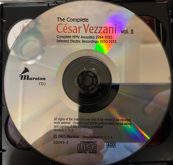 César Vezzani : The Complete César Vezzani, Vol. 2 Complete HMV Acoustics 1924-1925 / Selected Electric Recordings 1930-1933 (2xCD, Comp)
