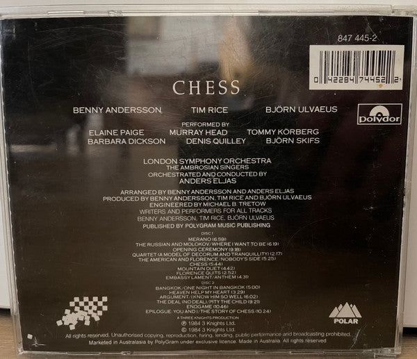Benny Andersson, Björn Ulvaeus, Tim Rice : Chess (2xCD, Album, RE)