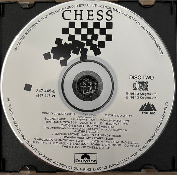 Benny Andersson, Björn Ulvaeus, Tim Rice : Chess (2xCD, Album, RE)