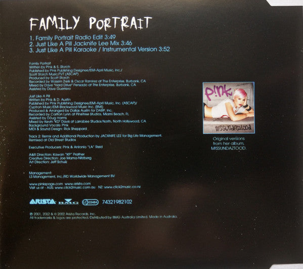 P!NK : Family Portrait (CD, Single)