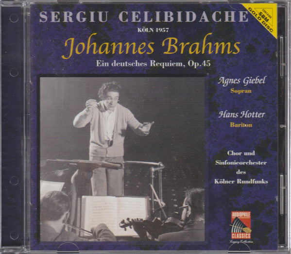 Johannes Brahms, Sergiu Celibidache, Agnes Giebel, Hans Hotter, Kölner Rundfunk-Sinfonie-Orchester, Kölner Rundfunkchor : Ein Deutsches Requiem (CD, Album, SBM)