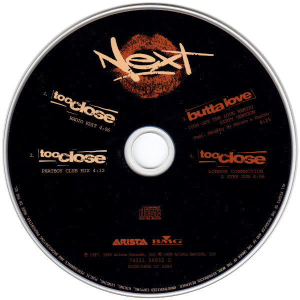 Next (2) : Too Close (CD, Maxi)