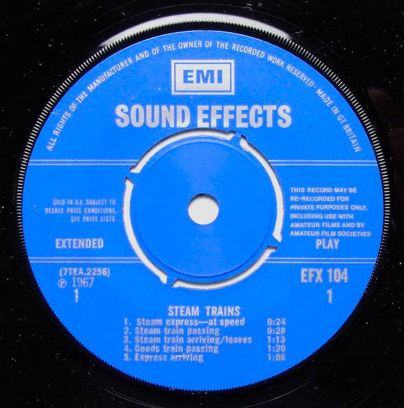 No Artist : Sound Effect Record No. 4 : Steam Trains (7", EP)