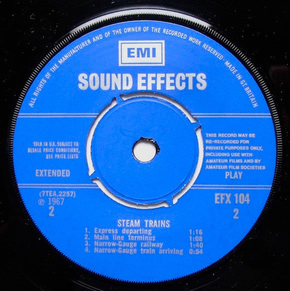 No Artist : Sound Effect Record No. 4 : Steam Trains (7", EP)