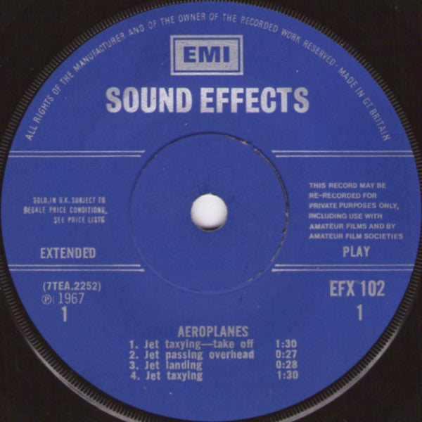 No Artist : Sound Effect Record No. 2 : Aeroplanes (7", EP)