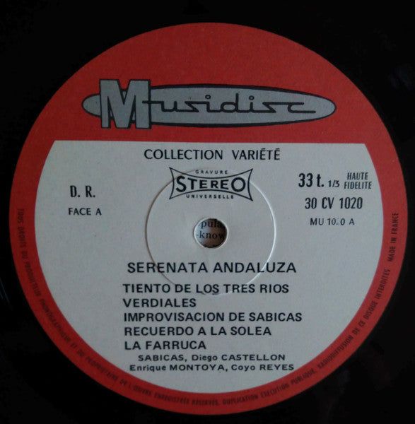 Sabicas, Diego Castellon, Enrique Montoya, Goyo Reyes : Serenata Andaluza (LP)
