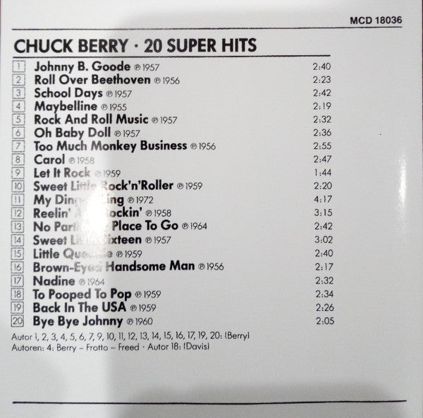 Chuck Berry : 20 Super Hits (CD, Comp)