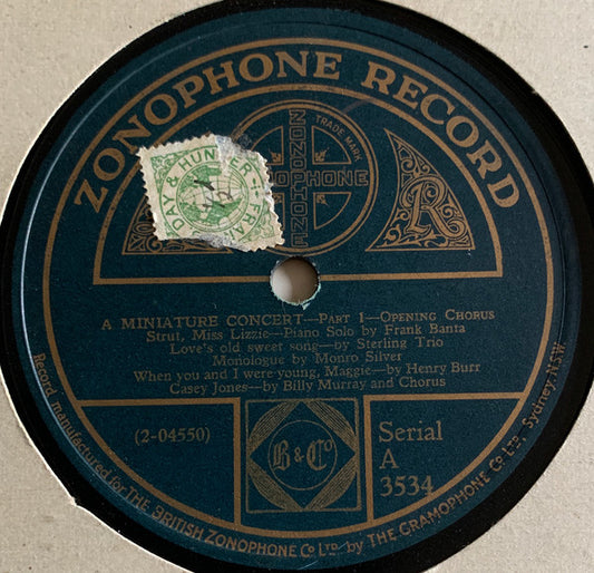 Various : A Miniature Concert (Shellac, 12")