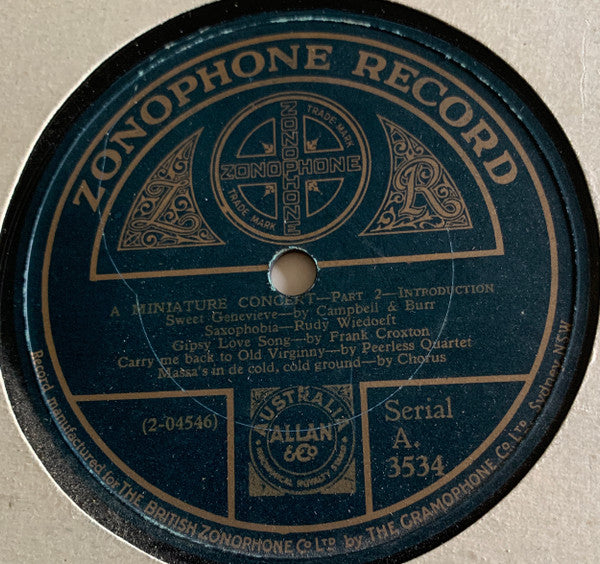 Various : A Miniature Concert (Shellac, 12")