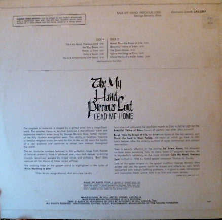 George Beverly Shea : Take My Hand Precious Lord (LP, Enh)