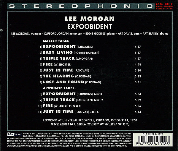 Lee Morgan : Expoobident (CD, Album, RE, RM)