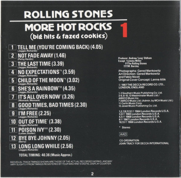 The Rolling Stones : More Hot Rocks (Big Hits & Fazed Cookies) 1 (CD, Comp)