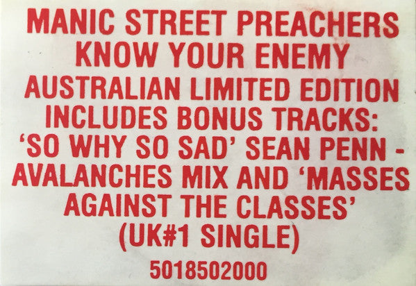 Manic Street Preachers : Know Your Enemy (CD, Album, Ltd)