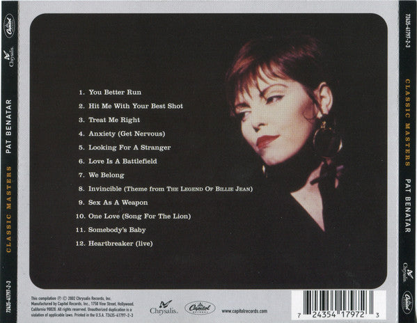 Pat Benatar : Classic Masters (CD, Comp, RM)