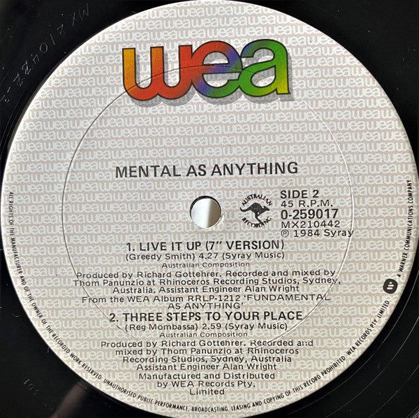 Mental As Anything : Live It Up (12")