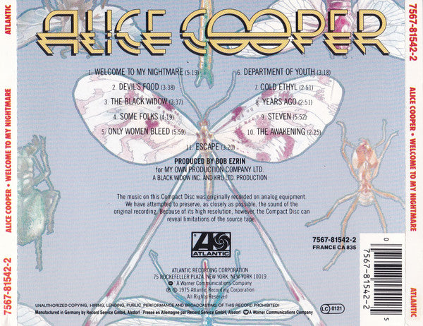Alice Cooper (2) : Welcome To My Nightmare (CD, Album, RE)