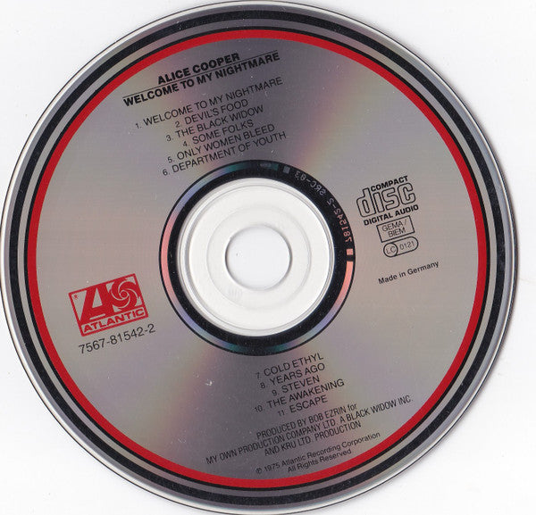 Alice Cooper (2) : Welcome To My Nightmare (CD, Album, RE)