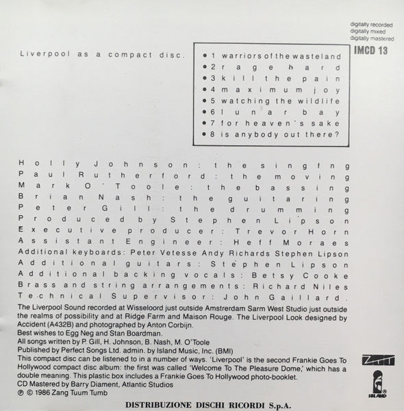 Frankie Goes To Hollywood : Liverpool (CD, Album)