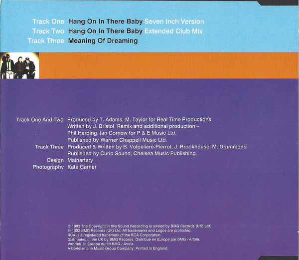 Curiosity : Hang On In There Baby (CD, Single)
