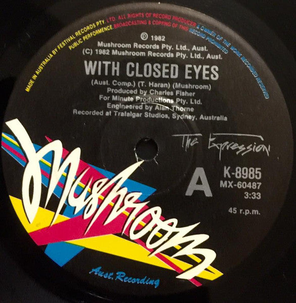 The Expression : With Closed Eyes (7", Single)