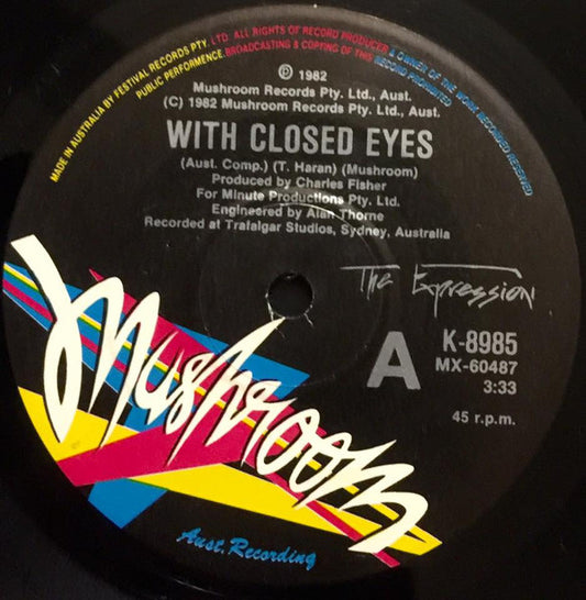 The Expression : With Closed Eyes (7", Single)