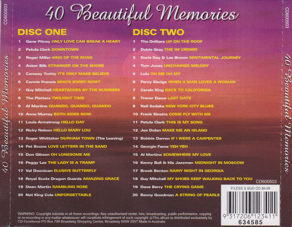 Various : 40 Beautiful Memories (2xCD, Comp)