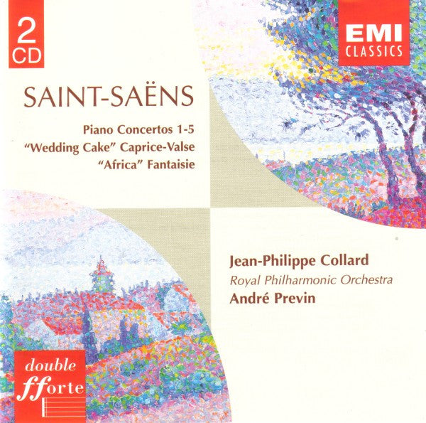 Camille Saint-Saëns - Jean-Philippe Collard, Royal Philharmonic Orchestra, André Previn : Piano Concertos 1-5; "Wedding Cake" - Caprice-Valse; "Africa" Fantaisie (2xCD, Comp, RM)