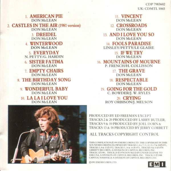 Don McLean : The Best Of Don McLean (CD, Comp)