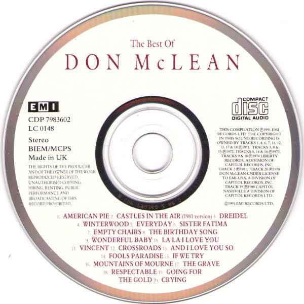Don McLean : The Best Of Don McLean (CD, Comp)