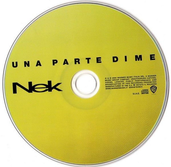 Nek : Una Parte Di Me (CD, Album)