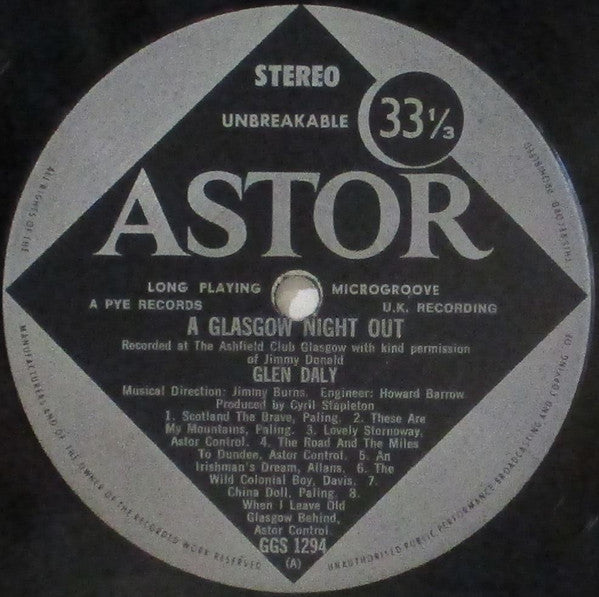 Glen Daly : A Glasgow Night Out (LP, Album)