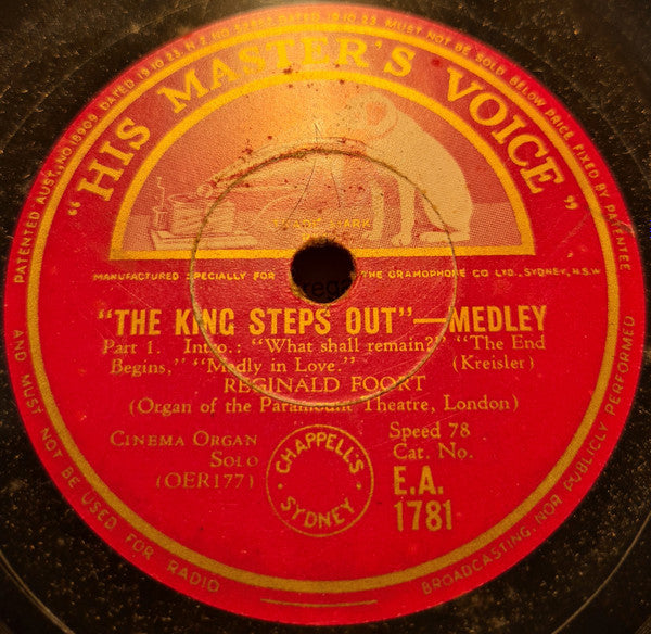 Reginald Foort : "The King Steps Out" -Medley (Shellac, 10")