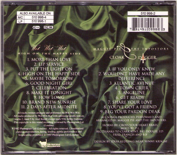 Wet Wet Wet / Maggie Pie & The Imposters : High On The Happy Side / Cloak And Dagger (CD, Album + CD, Album + Ltd)