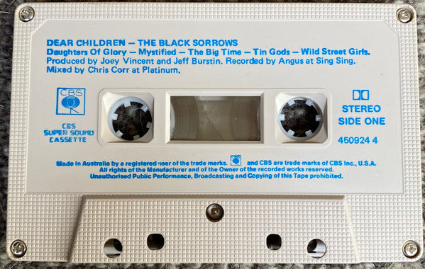 The Black Sorrows : Dear Children  (Cass, Album)