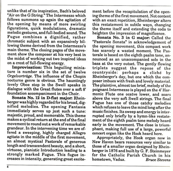 Josef Rheinberger, Bruce Stevens (4) : Josef Rheinberger Organ Sonatas (CD, Album)