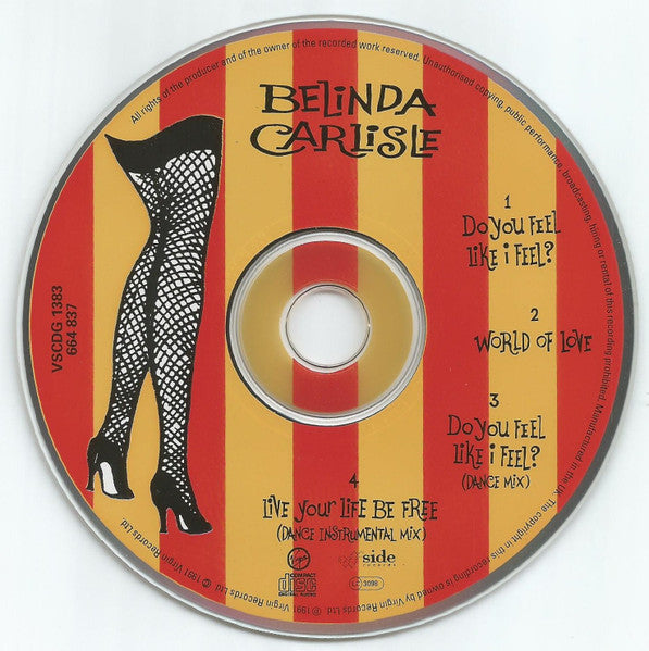 Belinda Carlisle : Do You Feel Like I Feel? (CD, Single)