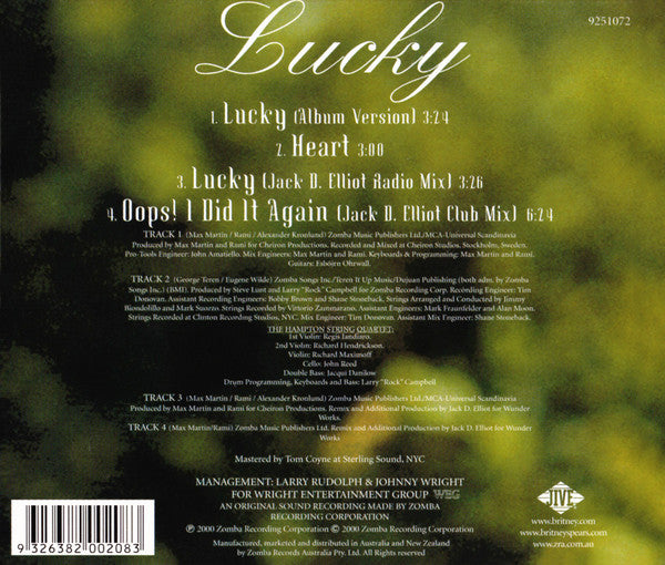Britney Spears : Lucky (CD, Single, CD1)