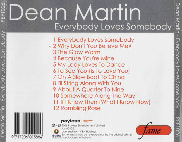 Dean Martin : Everybody Loves Somebody (CD, Comp)
