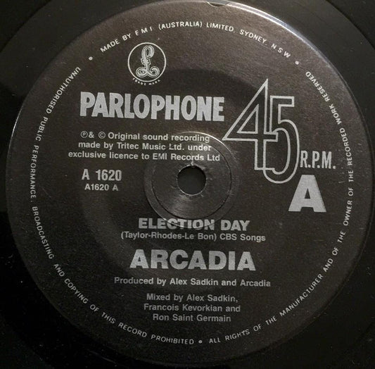 Arcadia (3) : Election Day (7", Single)