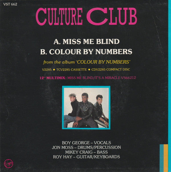 Culture Club : Miss Me Blind (7", Single)