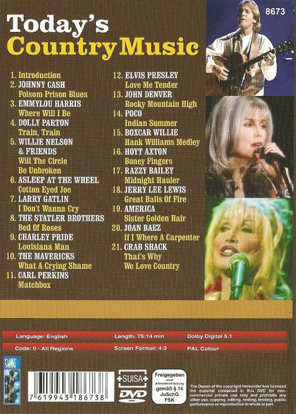 Various : Today's Country Music (DVD-V, PAL)