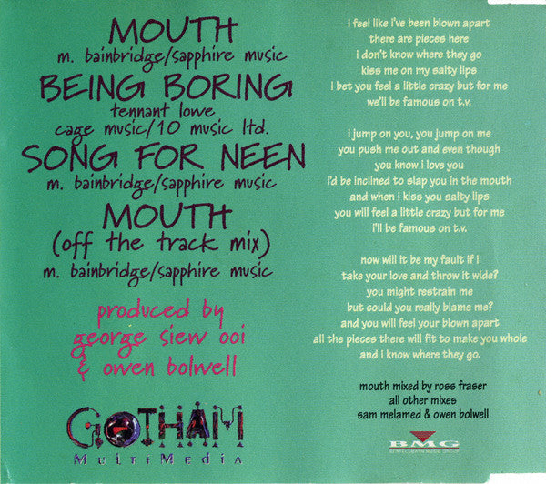Merril Bainbridge : Mouth (CD, Single, M/Print)