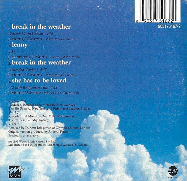 Jenny Morris : Break In The Weather (CD, Maxi)