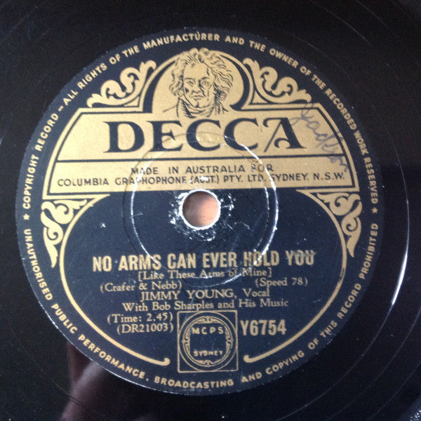 Jimmy Young (5) With Bob Sharples And His Music : The Man From Laramie / No Arms Can Ever Hold You (Shellac, 10")