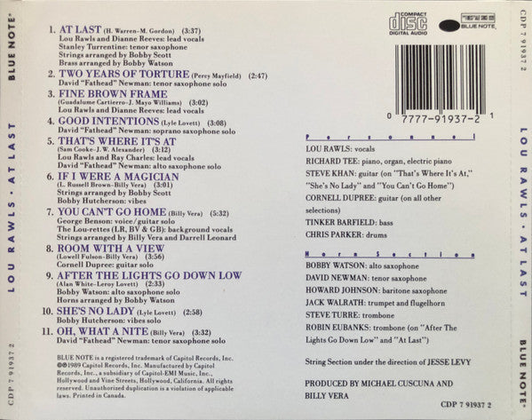 Lou Rawls : At Last (CD, Album)