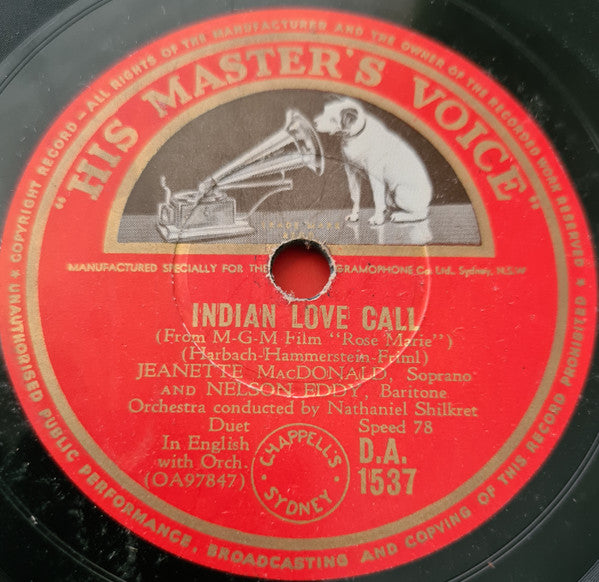 Jeanette MacDonald, Nelson Eddy : Indian Love Call / Ah! Sweet Mystery Of Life (Shellac, 10")