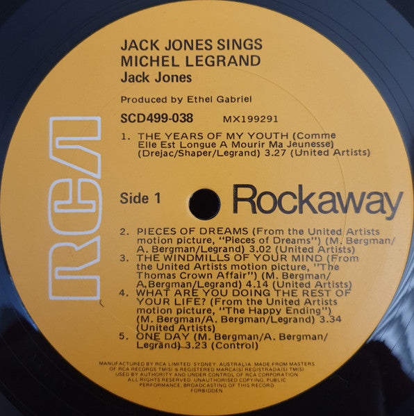 Jack Jones : Sings Michel Legrand (LP, Album, RE)