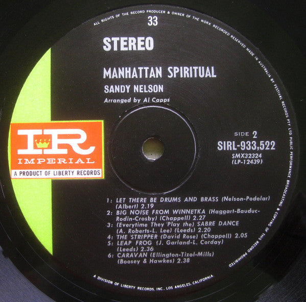 Sandy Nelson : Manhattan Spiritual (LP, Album)