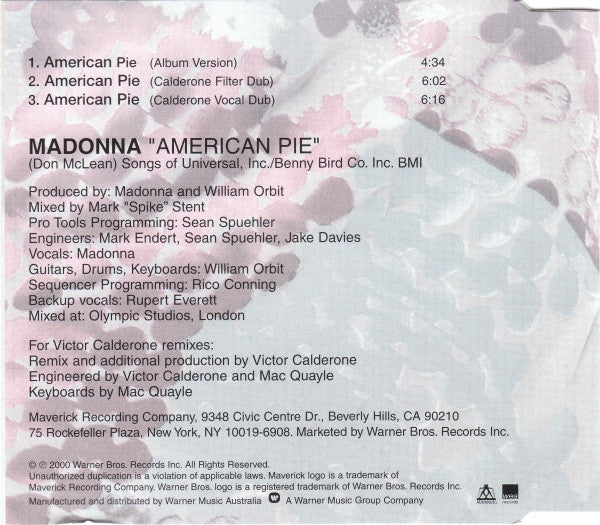 Madonna : American Pie (CD, Single, CD1)